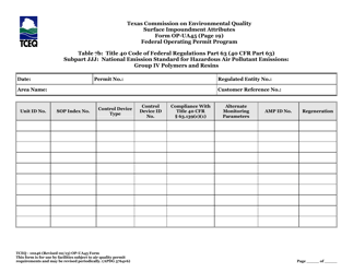 Form OP-UA45 (TCEQ-10246) Surface Impoundment Attributes - Texas, Page 52