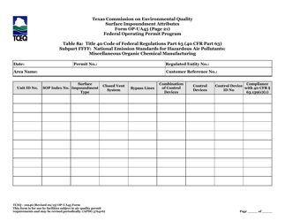 Form OP-UA45 (TCEQ-10246) Surface Impoundment Attributes - Texas, Page 54