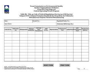 Form OP-UA45 (TCEQ-10246) Surface Impoundment Attributes - Texas, Page 55