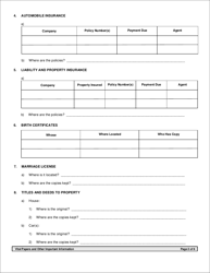 Form PSRS-1012 Vital Papers and Other Important Information - Pennsylvania, Page 2