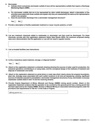 DEQ-WATER Form NMMMGP - VAG84-RS General Permit for Nonmetallic Mineral Mining (Var84) Registration Statement - Virginia, Page 2