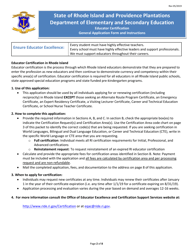 Rhode Island Educator Certification - General Application Form - Rhode Island, Page 2