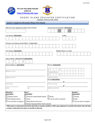 Rhode Island Educator Certification - General Application Form - Rhode Island, Page 5