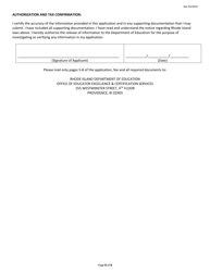 Rhode Island Educator Certification - General Application Form - Rhode Island, Page 8