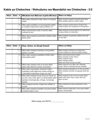 Pre-k/Kindergarten Preparation Inventory Caretakers - Pennsylvania (Swahili), Page 2