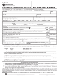 Form Dl 180 Download Fillable Pdf Or Fill Online Non Commercial Learner S Permit Application Pennsylvania Templateroller