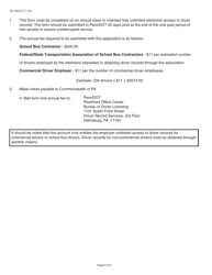 Form DL-9010 Pennsylvania Department of Transportation Internet User Renewal Application - Pennsylvania, Page 2