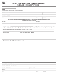 Form CLGS-32-8 &quot;Notice of Intent to File Combined Returns and Make Combined Payments&quot; - Pennsylvania