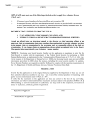 Volunteer License Application - Pennsylvania, Page 2