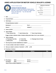 Annex Application for Motor Vehicle Dealer&#039;s License - Rhode Island, Page 2
