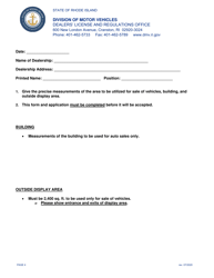 Annex Application for Motor Vehicle Dealer&#039;s License - Rhode Island, Page 4
