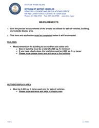 Application for Motor Vehicle Dealer&#039;s License - Rhode Island, Page 5