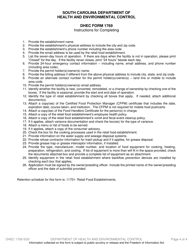 DHEC Form 1769 Retail Food Establishment Application &amp; Permit Document - South Carolina, Page 4