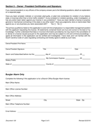 Form 130 Burglar and/or Fire Alarm Business License Application - South Carolina, Page 5