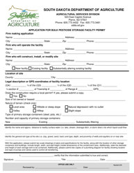 Application for Bulk Pesticide Storage Facility Permit - South Dakota