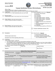 Form BFM-0001 &quot;Substitute W-9 Form - Taxpayer Identification Number (Tin) Verification&quot; - South Dakota