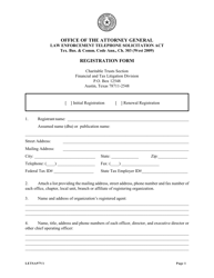 Form LETSA97 Letsa Registration Form - Texas