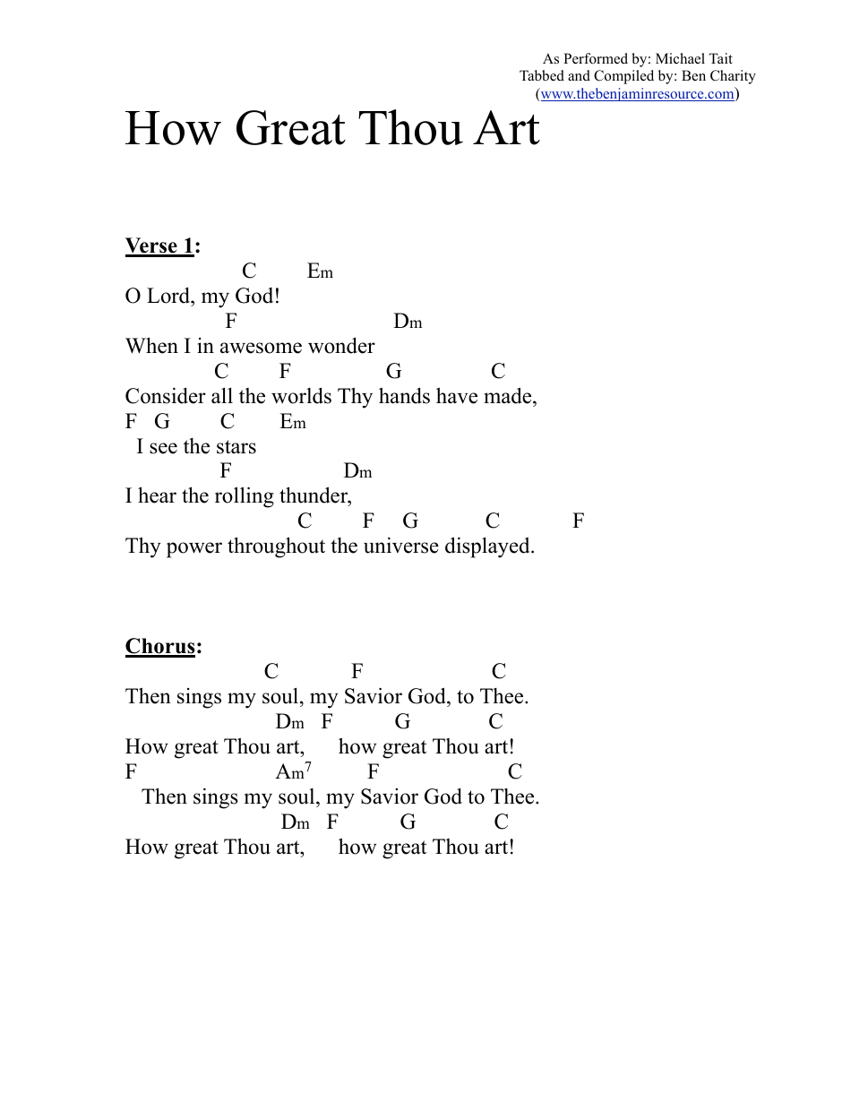 awesome god chords pdf