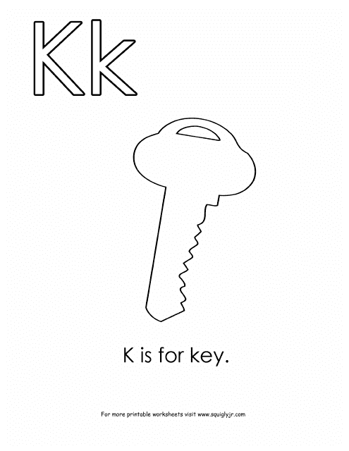 K Is for Key Letter K Template