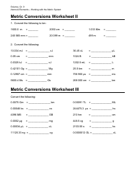 Metric Conversions Worksheets - 9th Grade, Deer Creek High School, Page 3