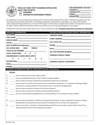 Form CDL-15 Texas Cdl Third Party Examiner Application - Texas