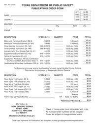 Texas Department of Public Safety Forms PDF templates. download Fill ...