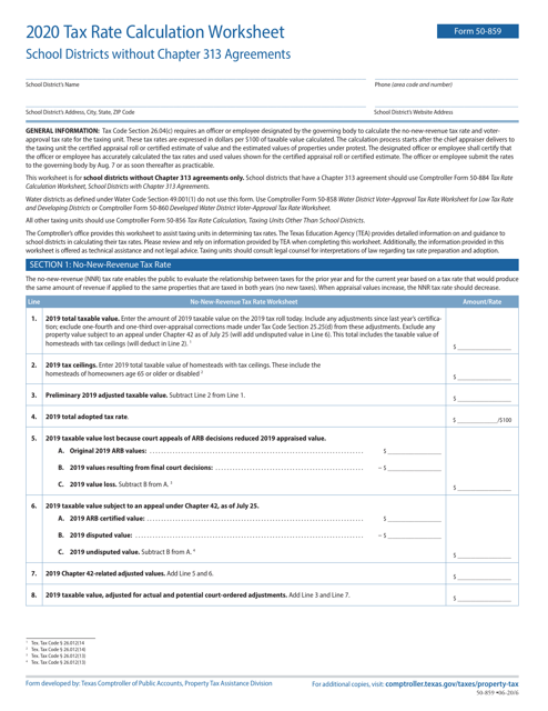 Form 50-859 2020 Printable Pdf