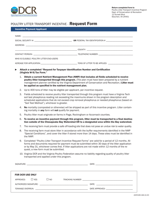 Form DCR199-184  Printable Pdf