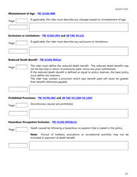 Form LAC019 Life Exclusions Checklist - Texas, Page 2
