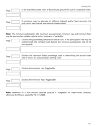 Form LAC018 Index-Linked Crediting Features Checklist - Texas, Page 4