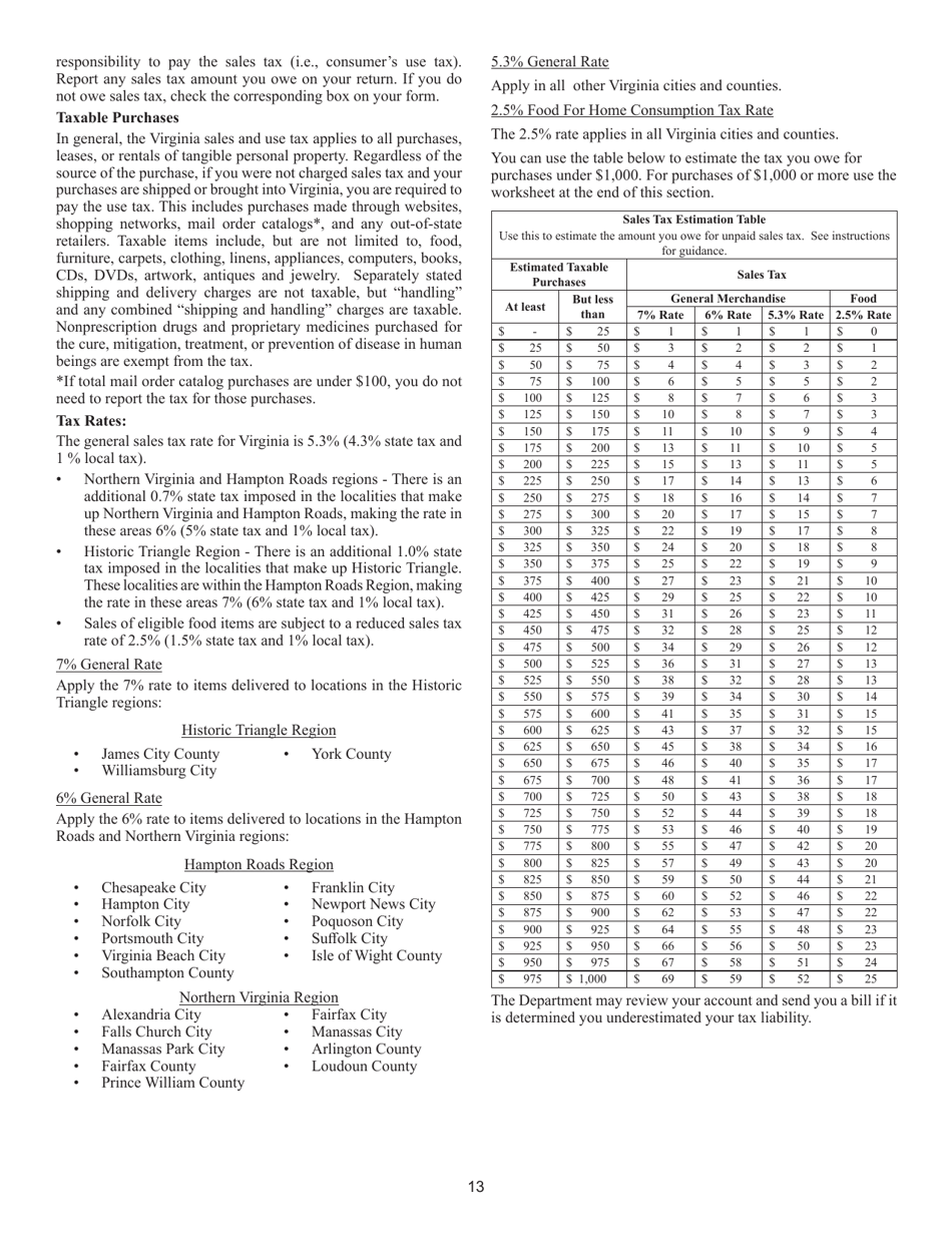 Instructions for Form 760PY Virginia Part-Year Resident Income Tax Return - Virginia, Page 19
