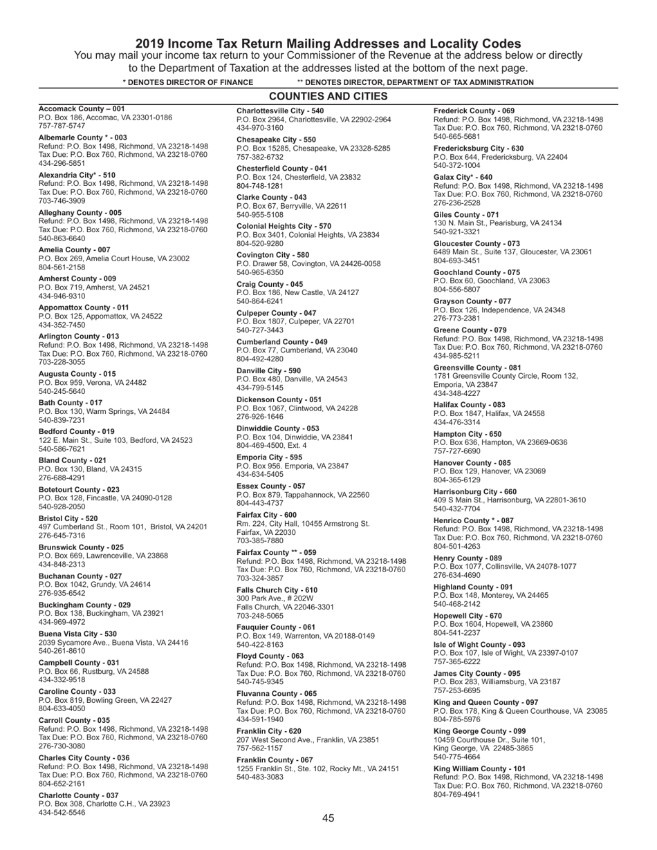 Instructions for Form 760PY Virginia Part-Year Resident Income Tax Return - Virginia, Page 51