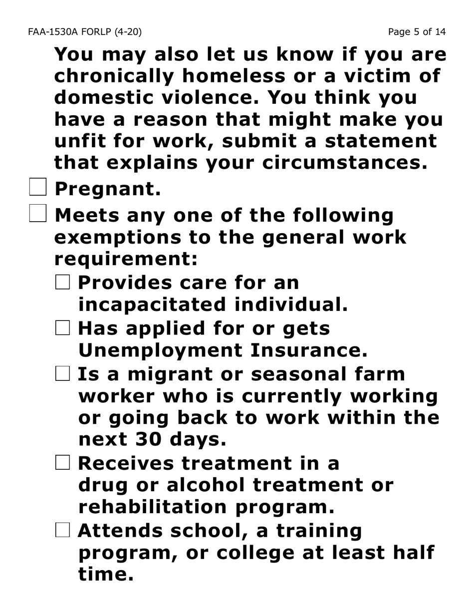 Form FAA-1530A-LP Abawd Participation and Referral Notice (Large Print) - Arizona, Page 5