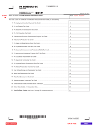 Document preview: Form PA-20S (PA-65) Schedule OC Other Credits - Pennsylvania, 2019
