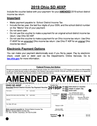 Document preview: Form SD40XP Amended School District Income Tax Payment Voucher - Ohio