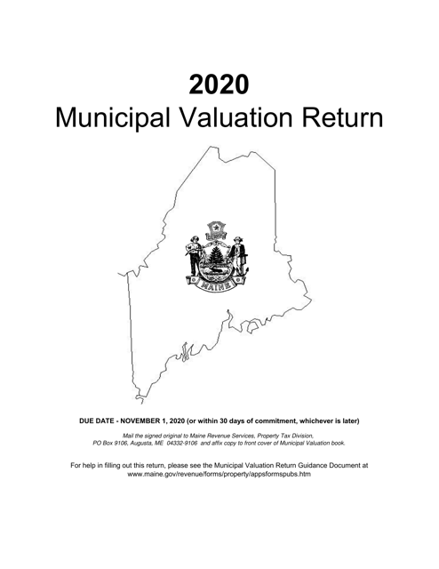 Municipal Valuation Return - Maine Download Pdf