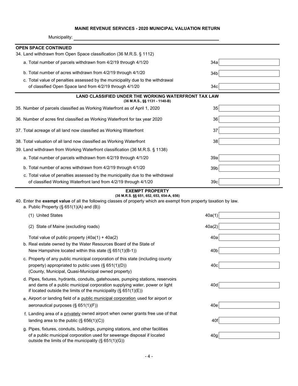 Municipal Valuation Return - Maine, Page 5