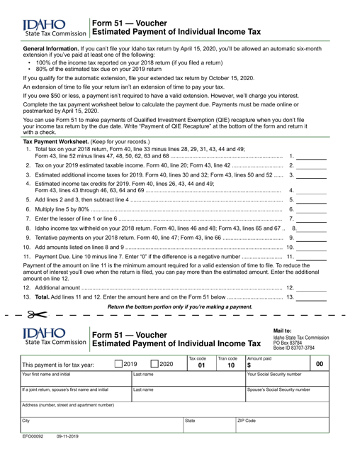 Form 51 (EFO00092)  Printable Pdf