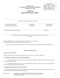 Form SD (SEC Form 0697) &quot;Specialized Disclosure Report&quot;