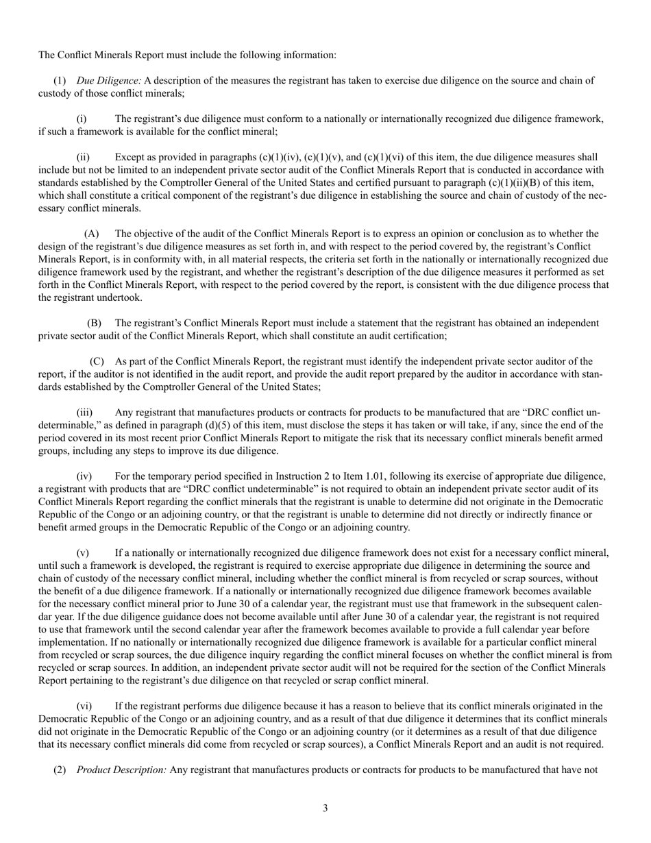 Form SD (SEC Form 0697) Specialized Disclosure Report, Page 3