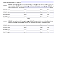 Property Disclosure Exemption Form - Louisiana, Page 2