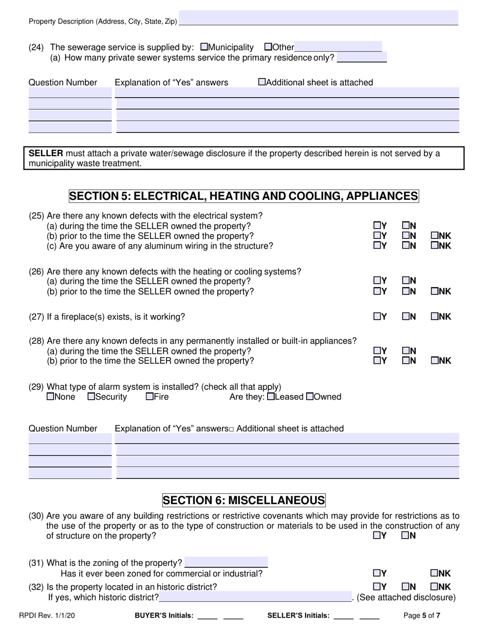 Property Disclosure Exemption Form - Louisiana, Page 7