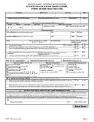 Form 478 Application for Alaska Driver License, Permit or Identification Card - Alaska