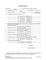 Form PG-753 Petition to Transfer Guardianship/Conservatorship out of Alaska - Alaska, Page 2