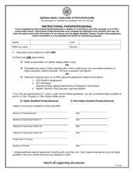Arizona Highly Qualified Attestation Form - Instructional Paraprofessional - Arizona, Page 2