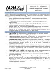 Voluntary Remediation Program Application - Arizona
