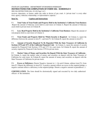 Instructions for Form DBO-506 Schedule U Report on Fiduciary Activities in California and Related Security Deposited With the State Treasurer of California - California, Page 3