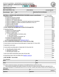 Form DBO-524 Trust Company Consolidated Report of Income - California