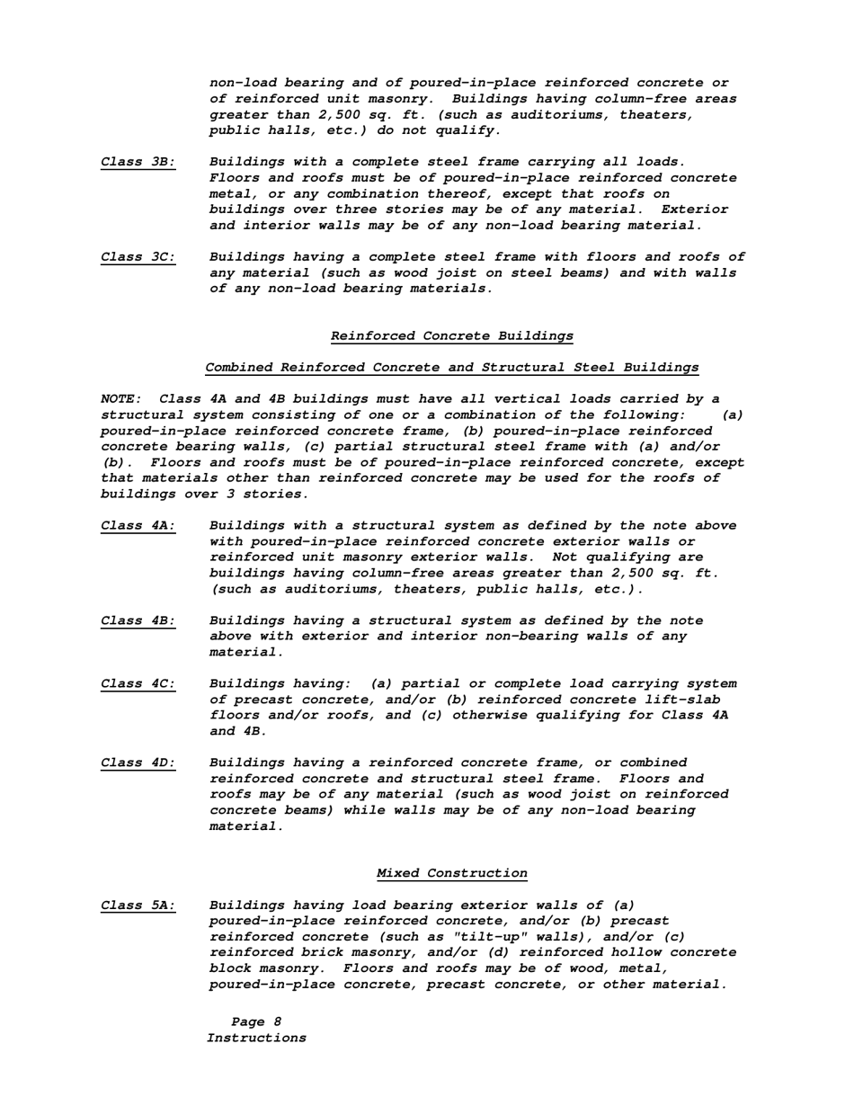 Instructions for California Earthquake Probable Maximum Loss Questionnaire - California, Page 8