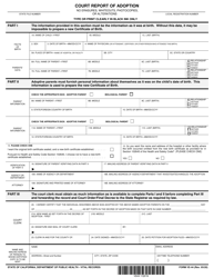 Form VS44 Court Report of Adoption - California